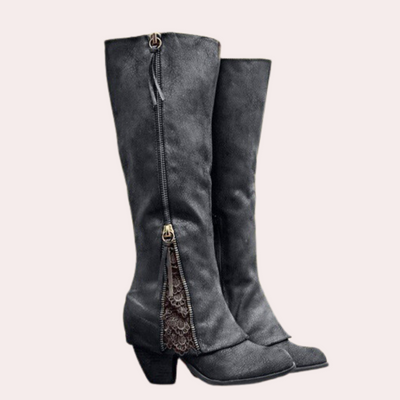 Damen Cowboystiefel mit Reißverschluss | Bestickt