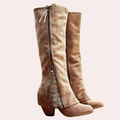 Damen Cowboystiefel mit Reißverschluss | Bestickt