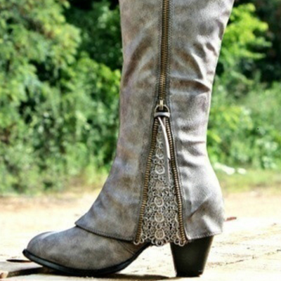 Damen Cowboystiefel mit Reißverschluss | Bestickt