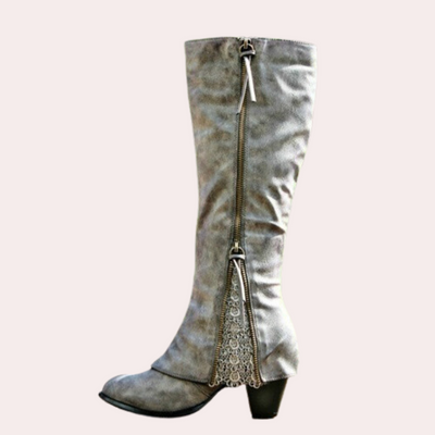 Damen Cowboystiefel mit Reißverschluss | Bestickt