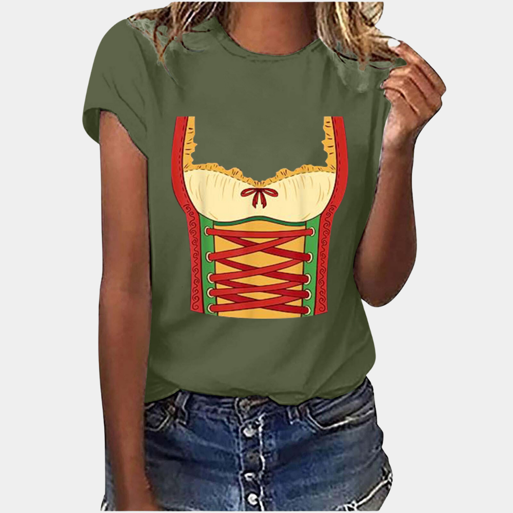 Damen Kurzarm Bedrucken T-Shirt | Oktoberfest