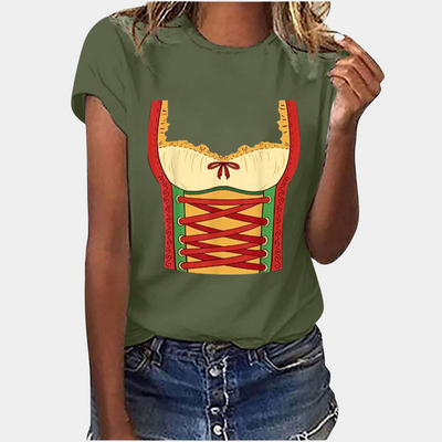 Damen Kurzarm Bedrucken T-Shirt | Oktoberfest