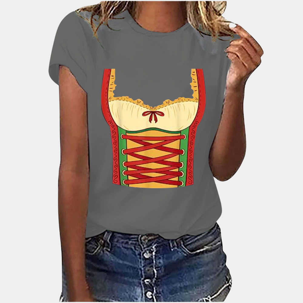 Damen Kurzarm Bedrucken T-Shirt | Oktoberfest