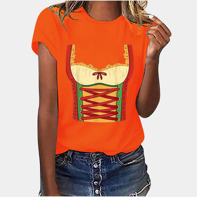 Damen Kurzarm Bedrucken T-Shirt | Oktoberfest