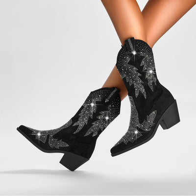 Stilvolle Cowboystiefel für Damen | Schwarz