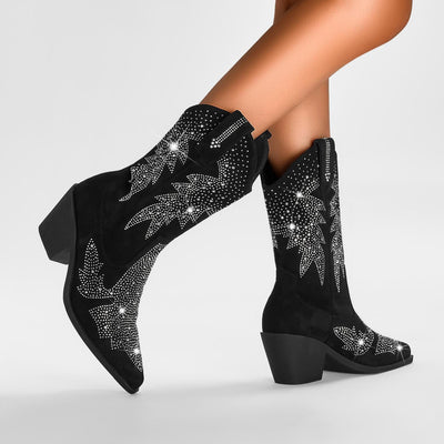 Stilvolle Cowboystiefel für Damen | Schwarz