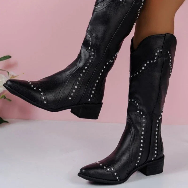 Damen Schlupf Cowboystiefel | Bestickt