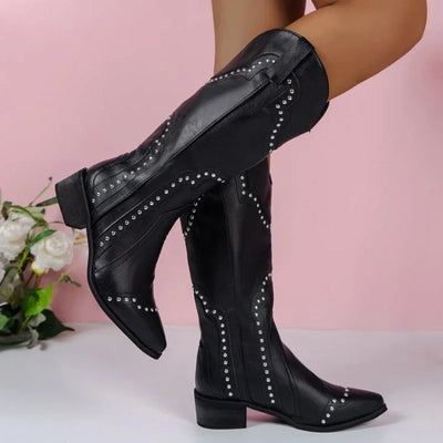 Damen Schlupf Cowboystiefel | Bestickt