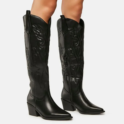 Damen Western Cowboystiefel | Weiß und Schwarz