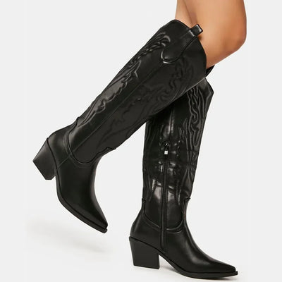 Damen Western Cowboystiefel | Weiß und Schwarz