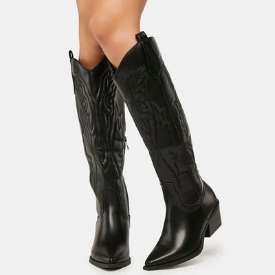 Damen Western Cowboystiefel | Weiß und Schwarz