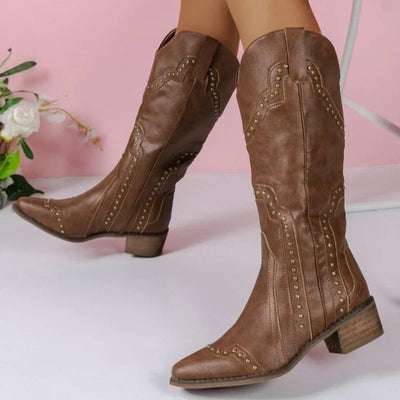 Damen Schlupf Cowboystiefel | Bestickt