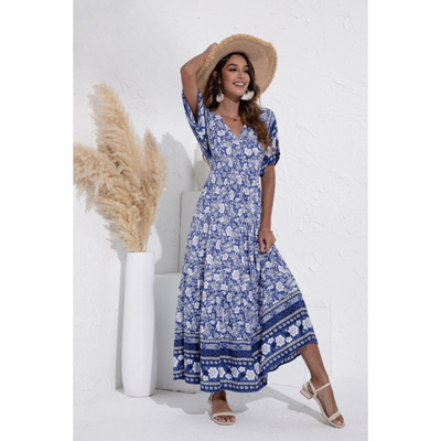 Thenla | Bohème Sommer Maxi Damen Kleid